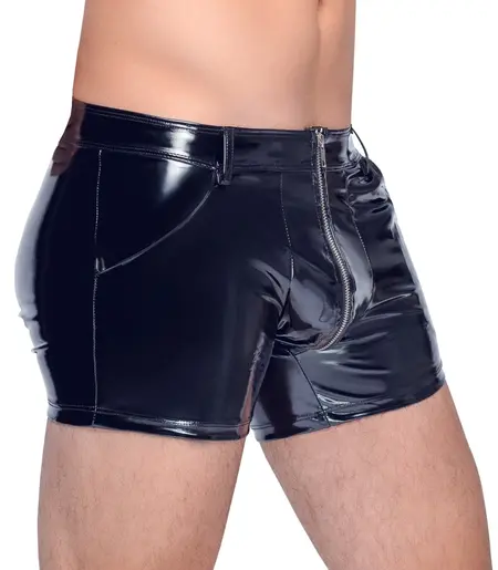 Black Level Vinyl Pants XL - Shiny Stretch Trousers with Front Zip