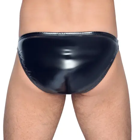 Black Level Vinyl Briefs XL - Shiny 4-Way Stretch Black Underwear