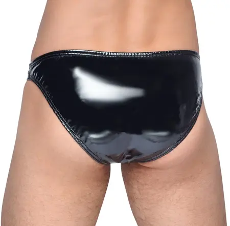 Black Level Vinyl Briefs Showmaster S - Shiny Black, Bi-Elastic Finish