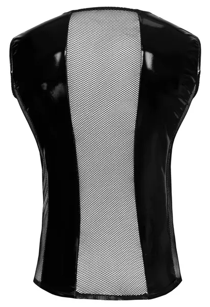 Black Level Sleeveless Vinyl Shirt XL - Bi-elastic, Mesh Panels