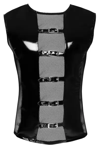 Black Level Vinyl Sleeveless Shirt M - Bi-Elastic, Mesh Inserts