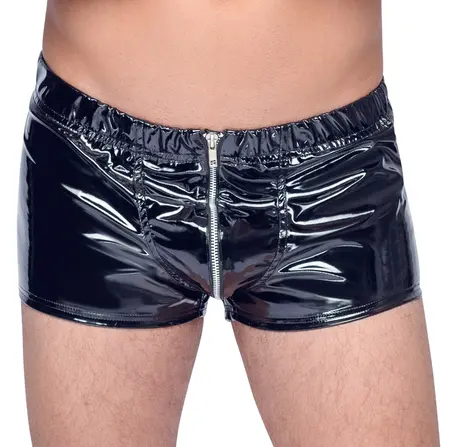 Black Level Vinyl Pants RV XL - Shiny Black, Front Zipper, Large Size