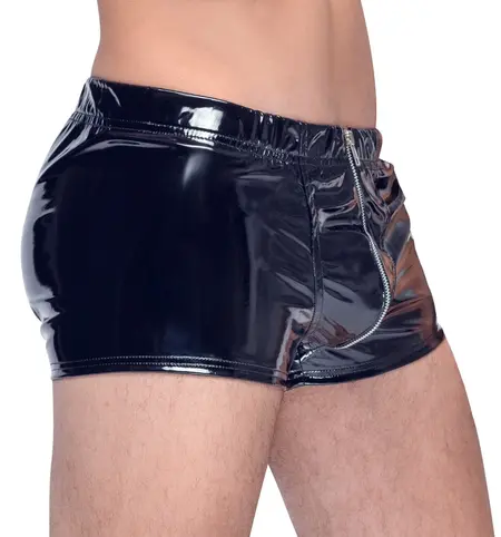 Black Level Vinyl Pants RV XL - Shiny Black, Front Zipper, Large Size