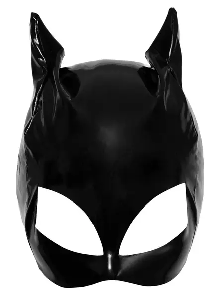 Black Level Vinyl Cat Mask S-L - Shiny Black Cat-Inspired Headwear