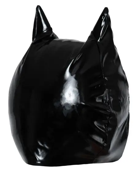 Black Level Vinyl Cat Mask S-L - Shiny Black Cat-Inspired Headwear