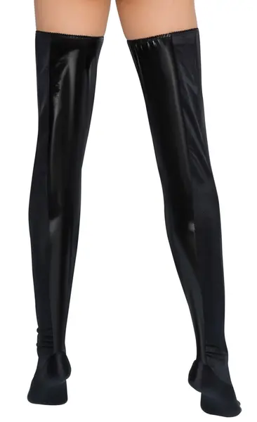 Black Level Vinyl Bed Boots L/XL - Shiny Stretch Fit, Black Finish