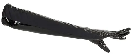 Black Level Long Vinyl Gloves L - Shiny Black, Perfect Fit, Stretch Panels