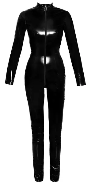Black Level Vinyl Jumpsuit Long Sleeve Glossy Black S