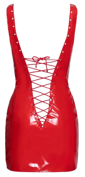 Black Level Vinyl Dress Red XL - Shiny Sleeveless Party Outfit