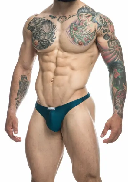 Justin+Simon Classic Tanga Men’s Briefs Soft Breathable Black M
