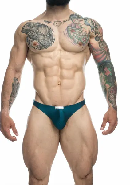 Justin+Simon Classic Tanga Men’s Briefs Soft Breathable Black M