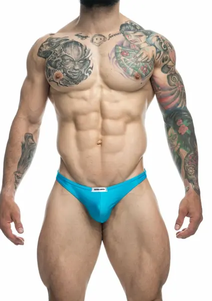 Justin+Simon Classic Tanga Men’s Underwear Soft Breathable Black M