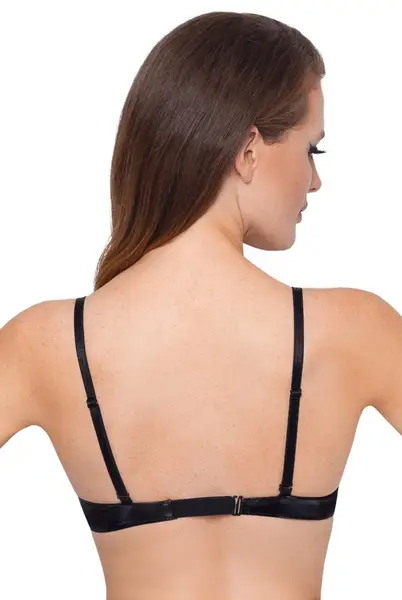 Black Level Vinyl Bra Black 80C Adjustable Shiny Finish