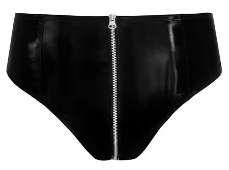 Black Level Vinyl Briefs with Full-Length Zipper XL, Shiny Finish