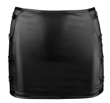 Cottelli Collection Mini Skirt L with Buckle Details and Mesh Inserts