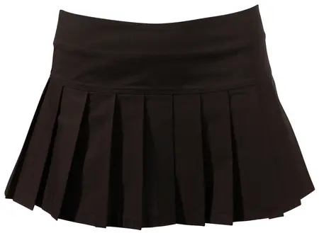 Black Level Pleated Mini Skirt L - Classic Black, Side Zip, Cotton Blend