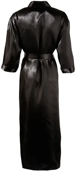 Cottelli Collection Satin Kimono Black 2XL/3XL Elegant Robe