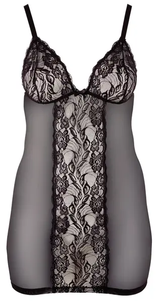 Cottelli Collection Lingerie Dress XL Semi-Transparent Lace Black