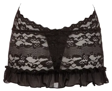 Cottelli Collection Lace Halterneck Dress Black XL - Backless Floral Design
