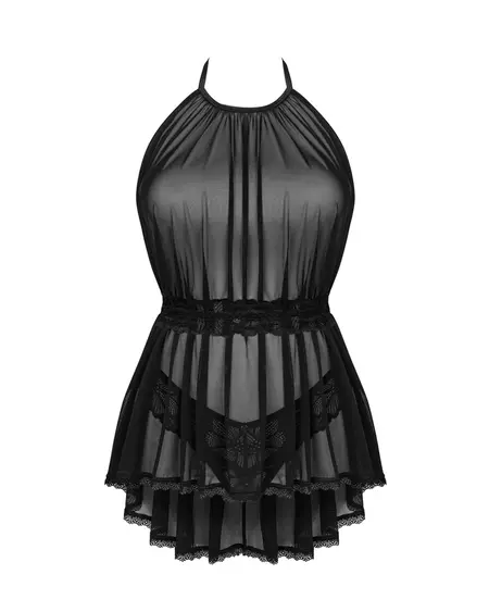 Obsessive Serafia Babydoll M/L - Lace Halterneck Transparent Lingerie