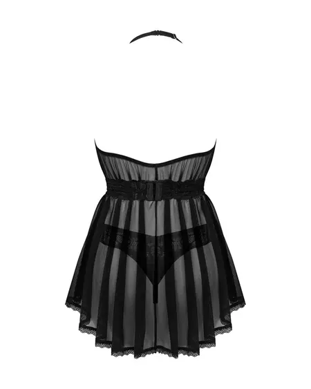Obsessive Serafia Babydoll M/L - Lace Halterneck Transparent Lingerie
