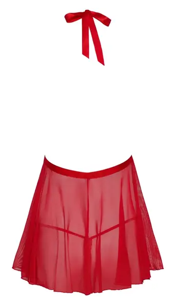 Kissable Babydoll Red L/XL - Floral Lace & Powernet Set