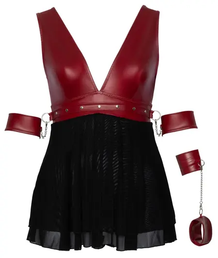 Cottelli Bondage Plus Babydoll 4XL Red Matte Look with Adjustable Restraints