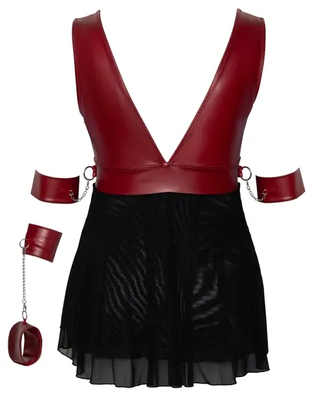 Cottelli Bondage Plus Babydoll Red 3XL Adjustable Straps & Powernet