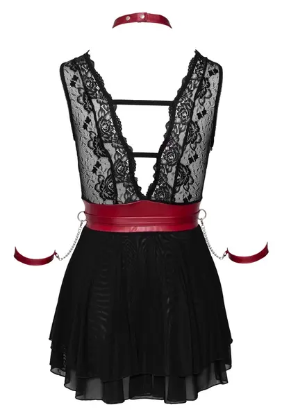 Cottelli Bondage Babydoll S with Removable Restraint System, Black/Red