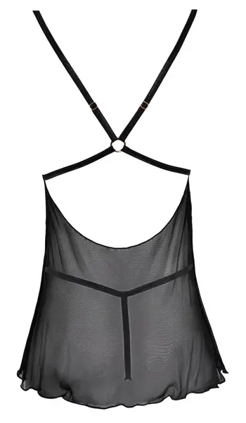 Cottelli Lingerie Babydoll Ring XL - Transparent Mesh & Lace, Adjustable