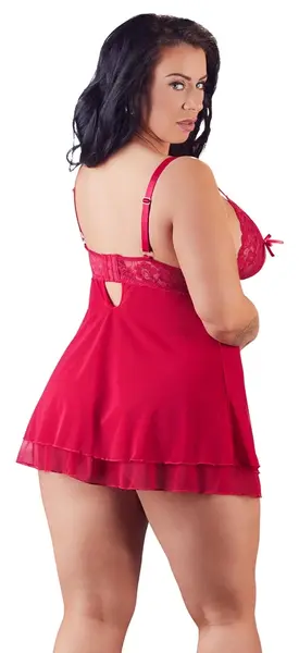 Cottelli Collection Babydoll Red L - Elegant Lace & Powernet Dress