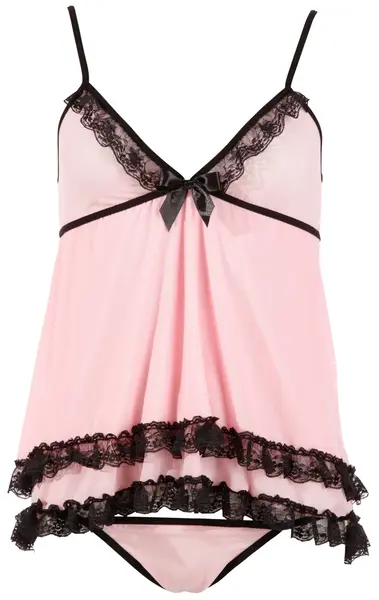Cottelli Collection Babydoll Pink Double-Layer 2XL Lace Trim