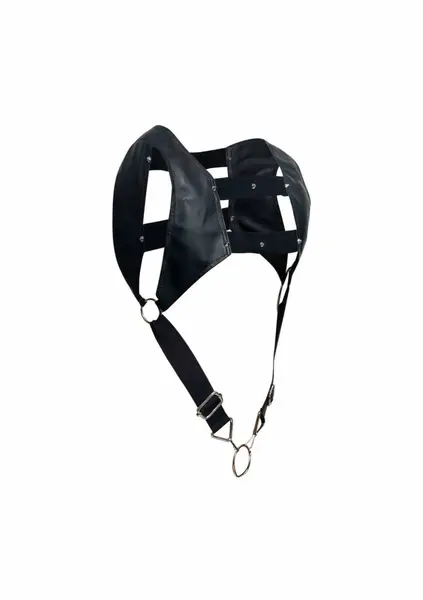 DNGEON Top Harness with Adjustable Ring System, Black, Unisex Fit