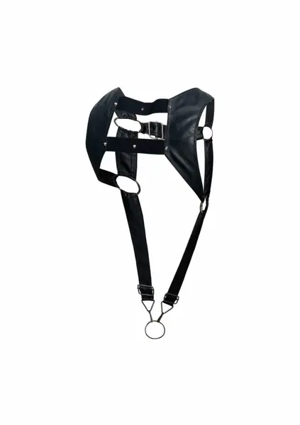 DNGEON Top Harness with Adjustable Ring System, Black, Unisex Fit