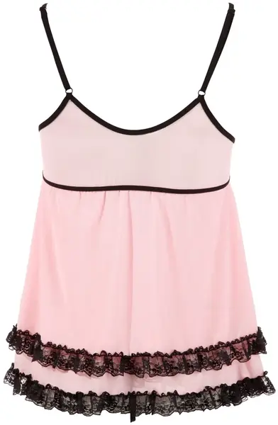 Cottelli Collection Babydoll Set Pink S - Double Layer Lace Detail