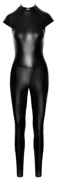 Noir Handmade Powerwetlook Jumpsuit XL with Adjustable Lacing, Black