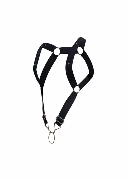 DNGEON Straight Back Harness Adjustable Microfiber Black