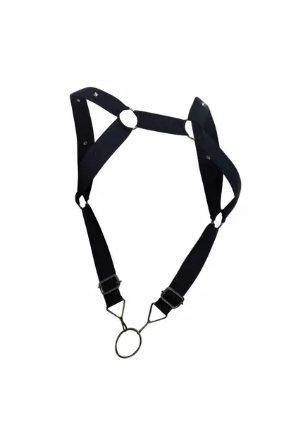 DNGEON Straight Back Harness Adjustable Microfiber Black