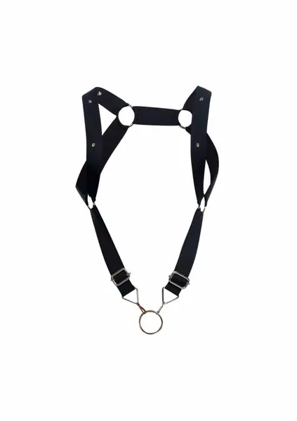 DNGEON Straight Back Harness Adjustable Microfiber Black