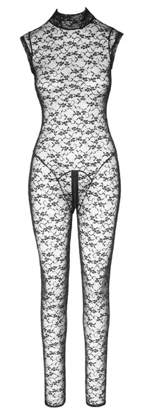 Cottelli Lingerie Lace Jumpsuit M - Soft Transparent One-Piece with 2-Way Zip