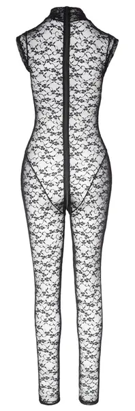Cottelli Lingerie Lace Jumpsuit S - Sleeveless, 2-Way Zip, Black