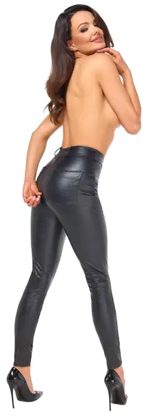 Noir Handmade Trousers Snake S Slim-Fit Matte Snakeskin Look