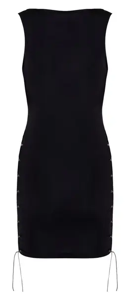 Cottelli Collection Dress M Black with Adjustable Silver Lacing