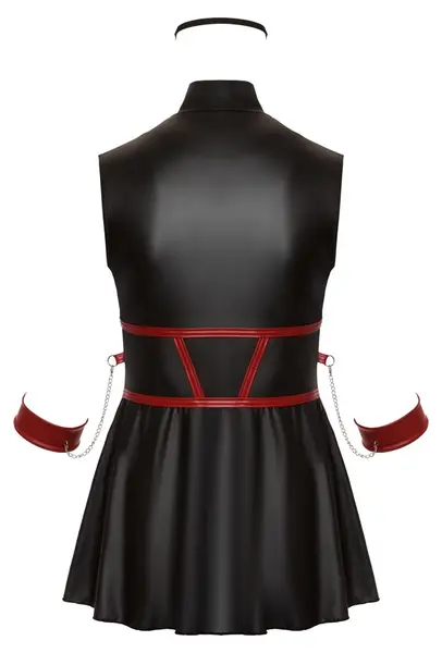 Cottelli Bondage Plus Dress XL - Black Matte, Adjustable Arm Cuffs, Mask