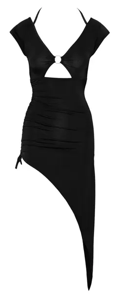 Cottelli PARTY Dress S Asymmetrical Ruffle Design Black