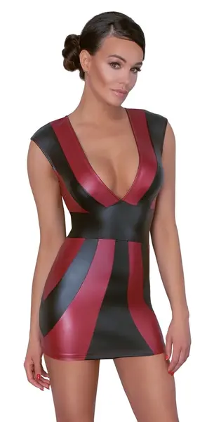 Cottelli Collection Party Dress Red/Black L - Fitted Matte Design