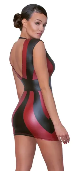 Cottelli Collection Party Dress Red/Black L - Fitted Matte Design