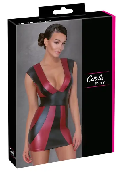 Cottelli PARTY Women’s Dress Red/Black Matte Look Size S