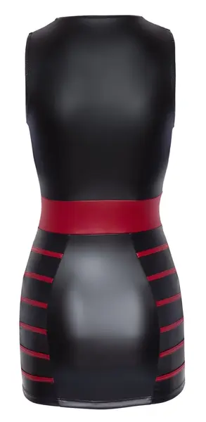 Cottelli PARTY Dress Black/Red S - Matte Look, Figure-Enhancing Design