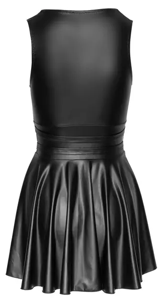 Cottelli PARTY Flared Mini Dress S Black Matte Finish Adjustable Belt